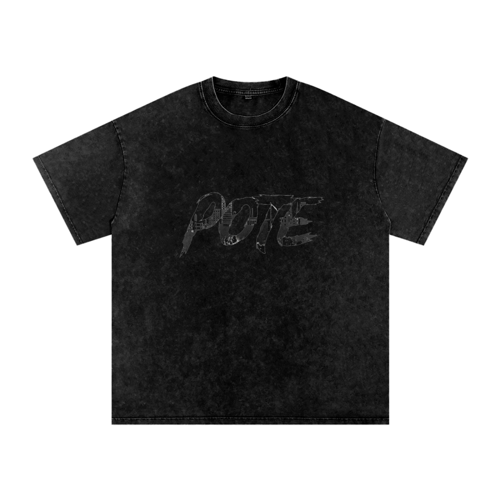 Snow Washed Oversized Cotton T-Shirt